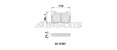 Комплект гальмівних колодок JAGUAR XK, BRAXIS (AA0479)