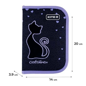 Пенал Kite без наполнения 1 отделение 1 отворот Catsline