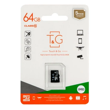 Карта памяти microSDXC TG 64gb UHS3 класс 10 черная