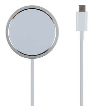Бездротовий зарядний пристрій WUW W22 Apple Magnetic для телефону Charger 15W USB Type-C кабель 1m White