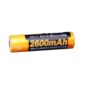 Аккумулятор 18650 Fenix 3.6V 2600 mAh Li-ion с micro-usb зарядкой (Черно-желтый)