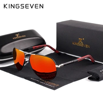 Мужские поляризационные солнцезащитные очки KINGSEVEN K725 Silver Red