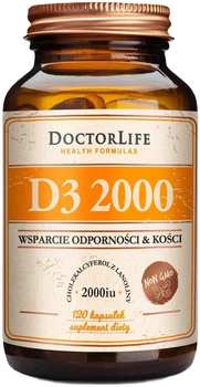 Харчова добавка Doctor Life D3 2000 холекальциферол з ланоліну 2000iu 120 капсул (5906874819906)