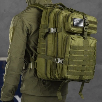 Рюкзак Silver Knight USA 45 л Oxford 800D з кріпленням Molle олива 50х30х30 см