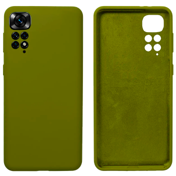 Чехол Silicone case Camera Protective для Xiaomi Redmi Note 11 (25) хаки зеленый Khaki