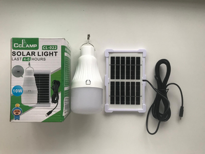 Светодиодная лед LED аккумуляторная лампа 10ватт 10W Е27 белый свет с аккумулятором (комплект 3шт)