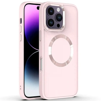 TPU чохол Bonbon Metal Style with MagSafe для Apple iPhone 16 Pro (6.3") Рожевий / Light Pink