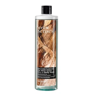 Увлажняющий гель для душа Avon Senses Экстремальный заряд Extreme Limits For Men / 2in1 Hair & Body Wash с грейпфрутом и кедром (Grapefruit & Cedarwood scent) 500мл