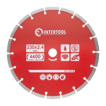 Диск алмазный отрезной по бетону сегментный 230х2.4х7х22 мм Intertool