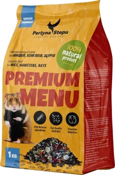 Зерносуміш Perlyna Stepu Premium menu для хом'яків 1 кг (PSU83013)