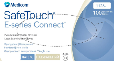 Рукавички Medicom SafeTouch® E-Series Connect латексні опудрені розмір S 500 шт Білі (1126)