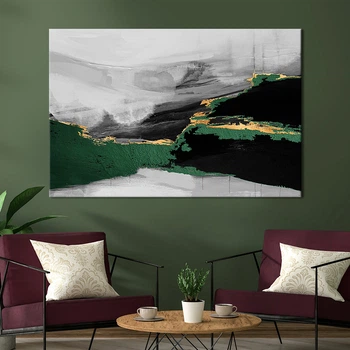 Картина на холсте Зелёная абстракция 120x80 см (V144-1_XL)