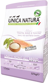 Сухой корм Gheda Unica Natura Unico All breed Mono для собак всех пород, монобелковая форель 12 кг (GDA00588)