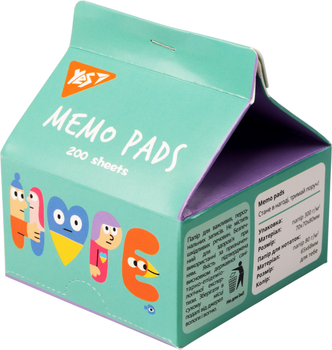 Бумага для записей YES Tetra Pak Stand with Ukraine 200 листов 7x7.5 см (5056574416094)