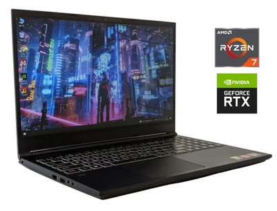 Игровой ноутбук Б-класс Evoo Gaming Laptop 15 EG-LP7-BK / 15.6" (1920x1080) IPS / AMD Ryzen 7 4800H (8 (16) ядер по 2.9 - 4.2 GHz) / 16 GB DDR4 / 512 GB SSD / nVidia GeForce RTX 2060, 6 GB GDDR6, 192-bit / WebCam б/у