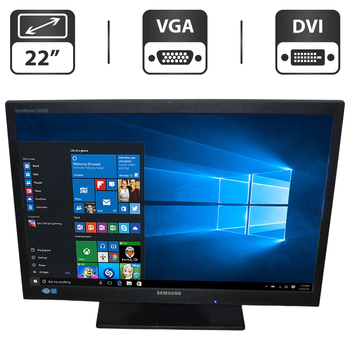 Монитор Б-класс Samsung SyncMaster S22A450BW / 22" (1680x1050) TN / VGA, DVI / VESA 100x100 + Кабели (VGA или DVI на выбор), блок питания и кабель питания б/у