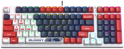 Klawiatura przewodowa A4Tech Bloody S98 Sports RGB BLMS Red Plus USB White-Navy (A4TKLA47390)