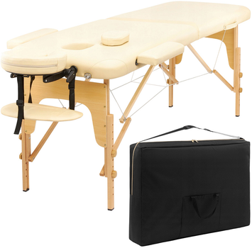 Масажний стіл складаний 4FIZJO Massage Table Wood W60 Beige (P-5907739318350)