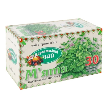 Чай трав'яний Карпатський чай М'ята 30 пакетиків (4820024213417)