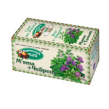 Чай трав'яний Карпатський чай М'ята-чебрець 20 пакетиків (4820024213158)