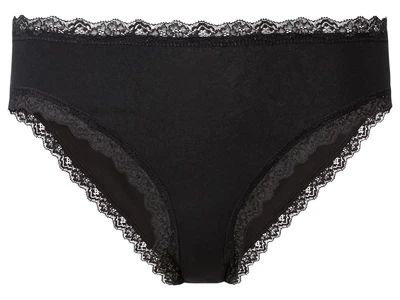 Трусики-слип хлопковые с круживом для женщины Esmara LYCRA® 497165 L Черный