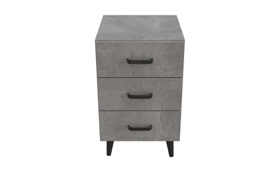 Тумба Вива 3 на конусных ножках Ferrum-decor 56,5x35x40 Черный металл ДСП Бетон 16 мм (VIVA300)
