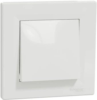 1-клавішний прохідний вимикач Schneider Electric Asfora 10A Білий з рамкою (EPH0400121)