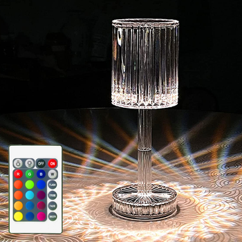 Декоративний LED світильник Crystal light, з пультом ДК / Настільна бездротова кришталева лампа
