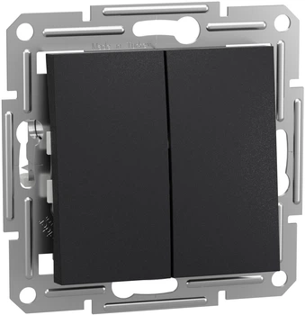 2-клавишный проходной выключатель Schneider Electric Asfora Антрацит (EPH0600171)