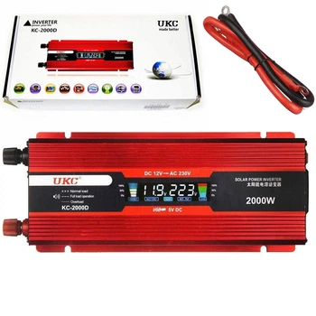 Інвертор автомобільний 2000W, UKC-2000D / Перетворювач напруги 12 220в / Інвертор напруги