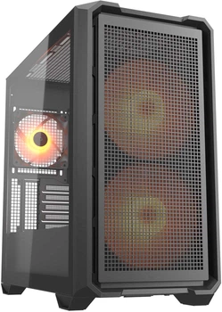 Корпус для ПК Cougar MX600 Mini RGB чорний ігровий Mini Tower Micro ATX з 3 вентиляторами ARGB 2x160 мм і 1x120 мм