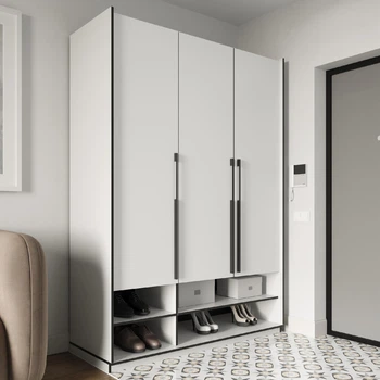 Шкаф распашной трехдверный с полками для обуви и штангой для одежды 1485x2100x570 мм Белый (mr-6-wh)