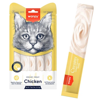 Жидкое лакомство для котов Wanpy Creamy Lickable Treats Chicken курица (RA-49)