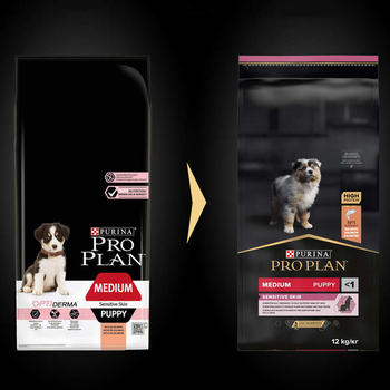 Сухой корм Purina Pro Plan Puppy Medium Sensitive для щенков средних пород с чувствительным пеищеварением 12 кг (арт 7613035120389 )