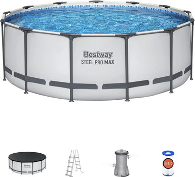 Басейн на стійках Bestway Steel Pro Max + 5-в-1 + аксесуари 396 x 122 см 13 FT (6941607327746)