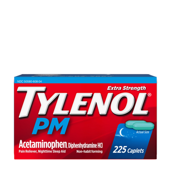 Tylenol PM 225 капсул Тайленол Нічне знеболювальне та снодійне