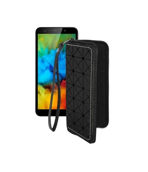 Чохол-гаманець з екошкіри для телефону 2E F534L Чорний ромб