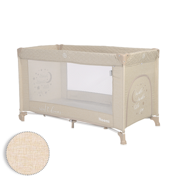 Детский манеж на колесах от рождения до 3 лет Noemi 1 Layer Fog Beige Star Lorelli Бежевый