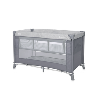 Переносная детская кровать - манеж от рождения Torino 2 Layer Grey Striped Elements Lorelli Серый