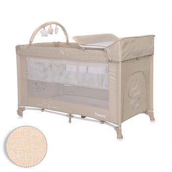 Детский манеж - кроватка со столиком для пеленания Noemi 2 Layers Plus Fog Beige Star Lorelli Бежевый