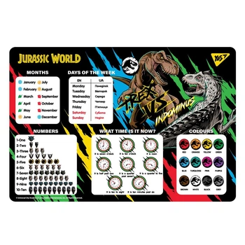 Подкладка для стола с подсказками YES Jurassic World 492064 43х29 см 5021087