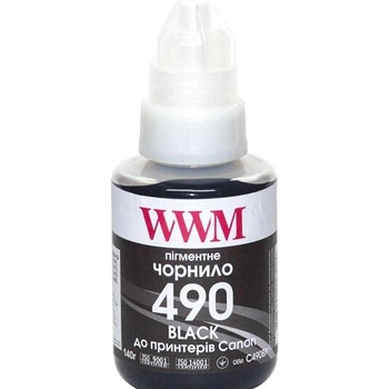 Чорнило Canon GI-490 (Pixma G1400/2400/3400) (Black) 140г Пігментне *WWM