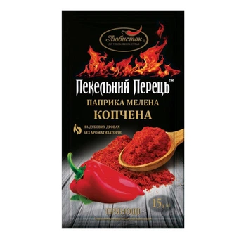 Перец красный паприка копченая молотая "Пекельний перець" 15г ТМ Любисток
