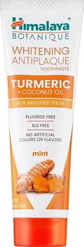 Отбеливающая зубная паста с куркумой и кокосовым маслом - Himalaya Herbals Botanique Turmeric & Coconut Oil Whitening Antiplaque Toothpaste 75ml (1068212-29016192)