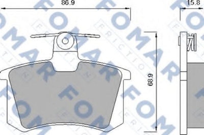 Колодки тормозные дисковые задние FOMAR (FO 625481)