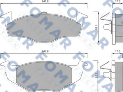 Колодки тормозные дисковые передние FOMAR (FO 643081)