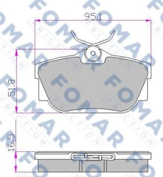 Колодки тормозные дисковые задние FOMAR (FO 646881)