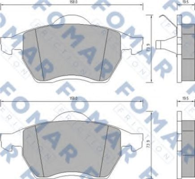 Колодки тормозные дисковые передние FOMAR (FO 647981)