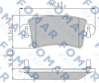 Колодки тормозные дисковые задние FOMAR (FO 684281)