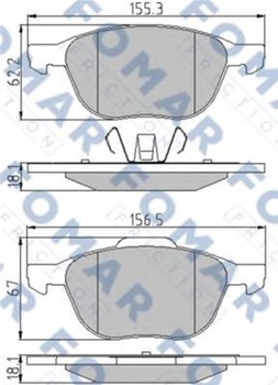Колодки тормозные дисковые передние FOMAR (FO 914581)